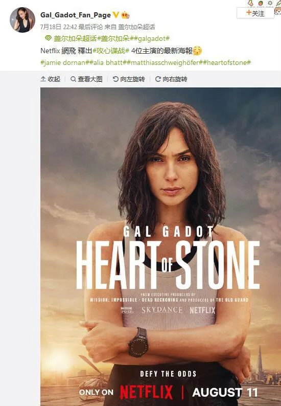 盖尔·加朵新片《铁石心肠》将于8月11日上线Netflix