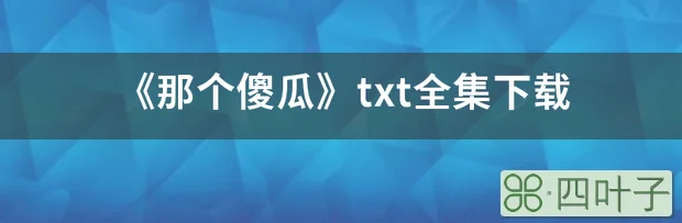 《那个傻瓜》txt全集下载