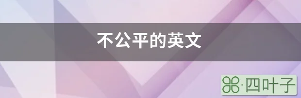 不公平的英文