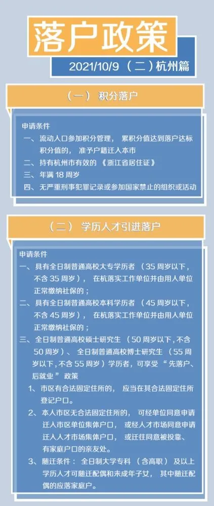 杭州市最新落户政策,杭州落户政策2022最新（购房落户指南）
