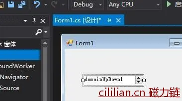 C#如何使用domainUpDown控件