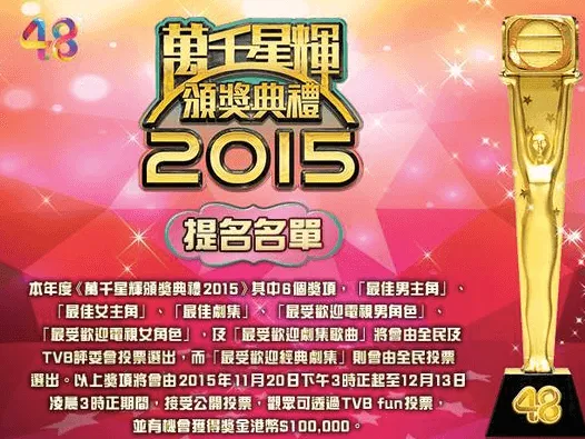 2015万千星辉颁奖典礼视频在线观看完整版 附TVB万千星辉颁奖典礼提名名单