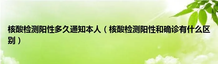 核酸检测阳性多久通知本人 核酸检测阳性多久会被拉走?