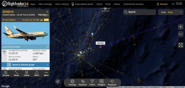 佩洛西专机型号 flight radar24网站追踪佩洛西乘坐行政专机