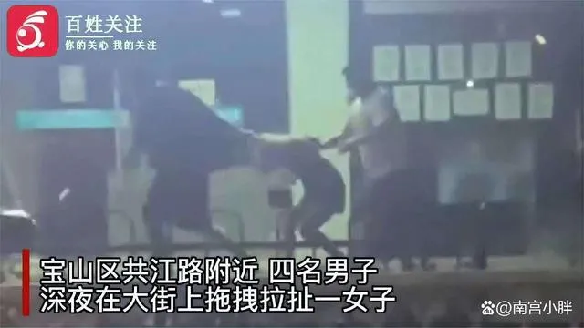 上海4男子深夜强拽1女子视频 上海4男子深夜强拽1女子 警方调查