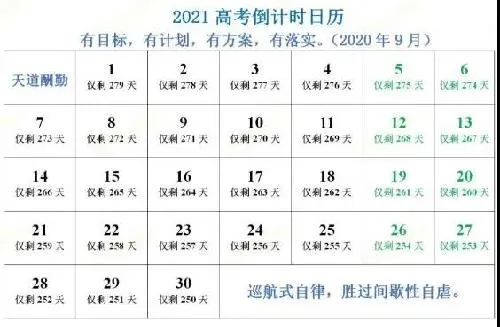 2023高考倒计时日历表 2023高考倒计时日历表可打印