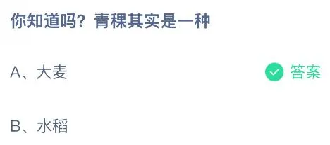 青稞其实是一种什么粮食?大麦还是水稻?蚂蚁庄园今日答案最新4.1