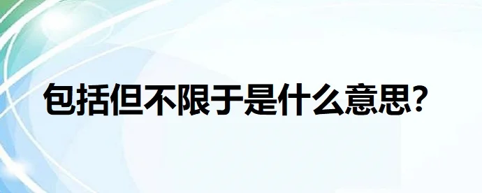 包括但不限于是什么意思