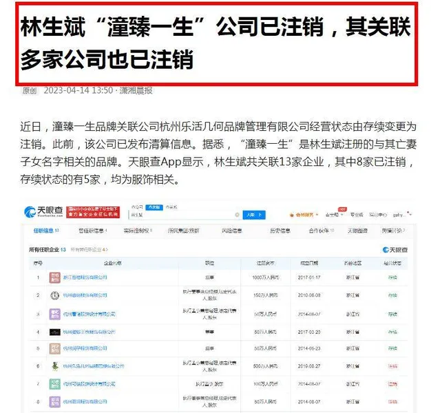 林生斌潼臻一生公司已注销，知情人：已定居澳洲，替保姆照顾儿子