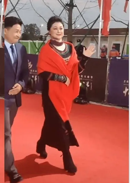 赵本山小姨子没有农村样，走红毯穿黑色长裙，俨然就是个贵妇！