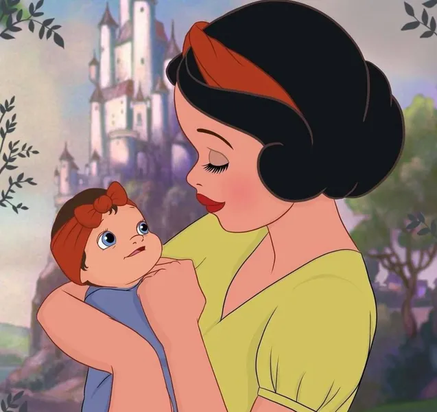 迪士尼公主的宝宝到底长什么样？各个逆天颜值，完美继承妈妈样貌