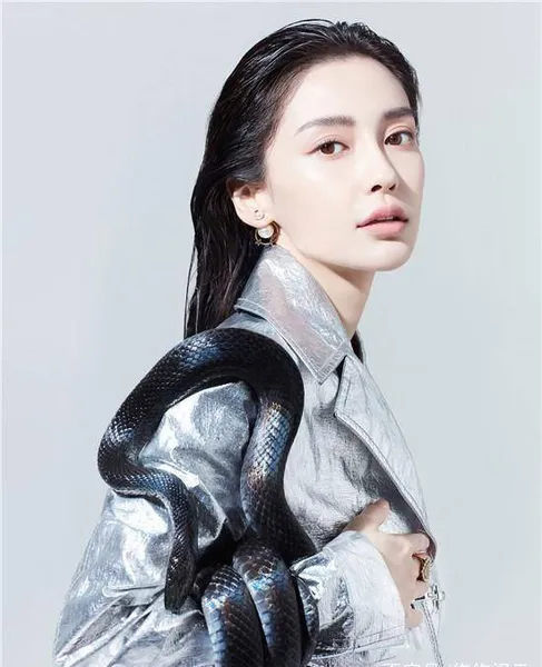 杨颖最新时尚大片与蛇共舞演绎惊悚狂野之美，网友评论好尴尬