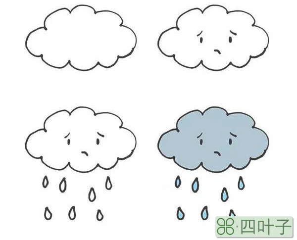 天气的画法图片 简笔画图片下雨的画图片大全