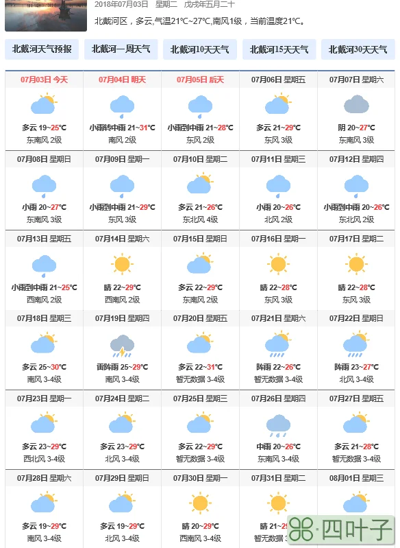 三十天的天气报告1一7天降水量预报