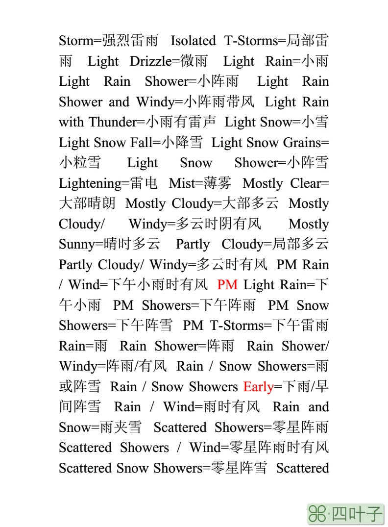 英语一周天气表一周的天气预报英语