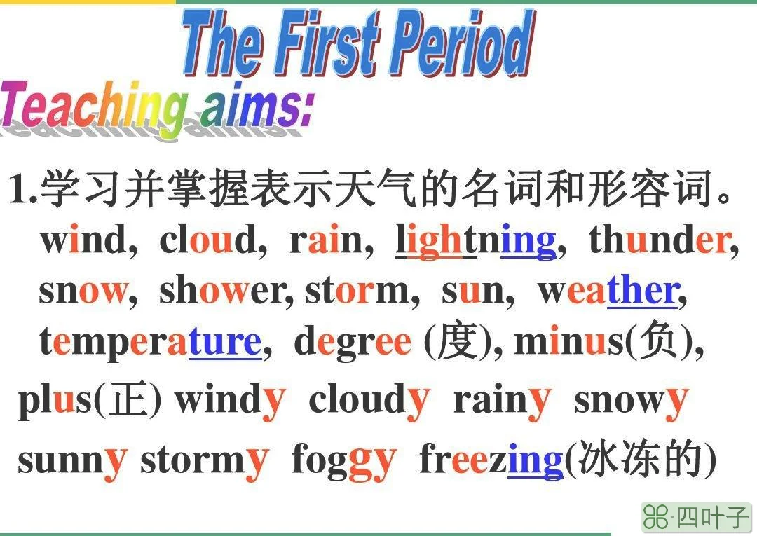 表示天气的英语形容词表示天气的英文形容词