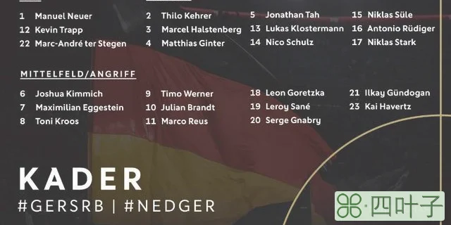 德国国家队球员号码公布 穆勒博阿滕号码被授予新人