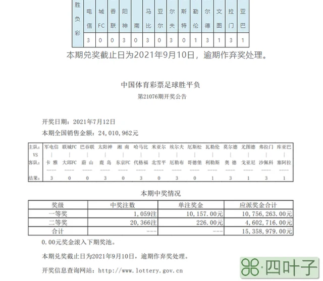 仅打出2场冷门赛果 足彩14场头奖开1059注10157元