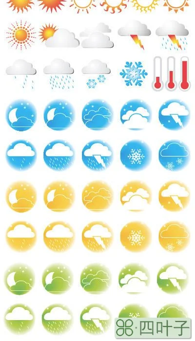 天气预报附符号天气气象图标大全